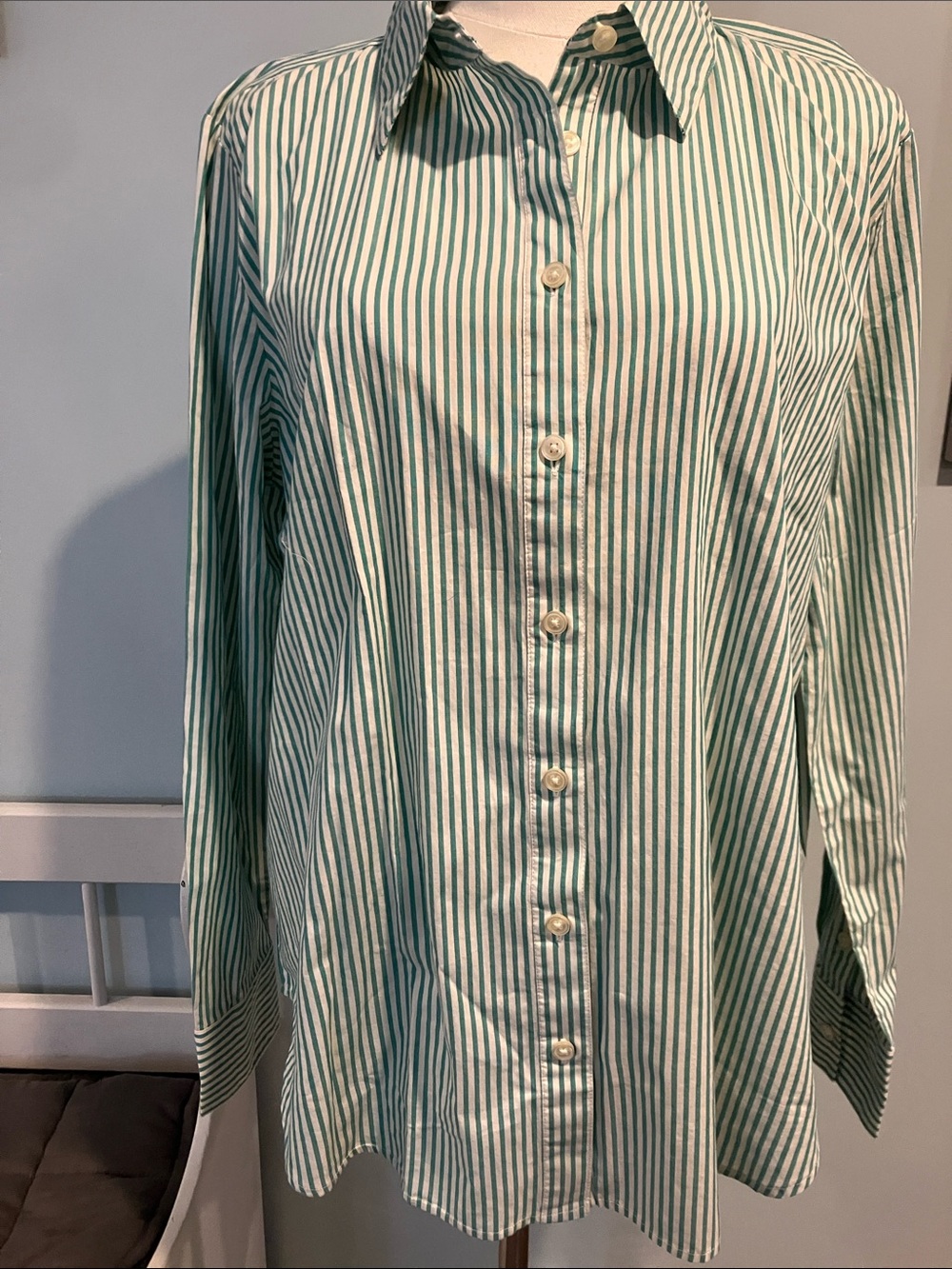 NWT Green striped blouse